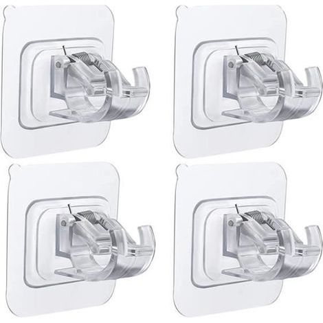 4 Pcs Support de Tringle à Rideau Autocollant Supports muraux pour tringles à Rideaux Auto-Adhésif Crochets Autocollants pour (1/4)
