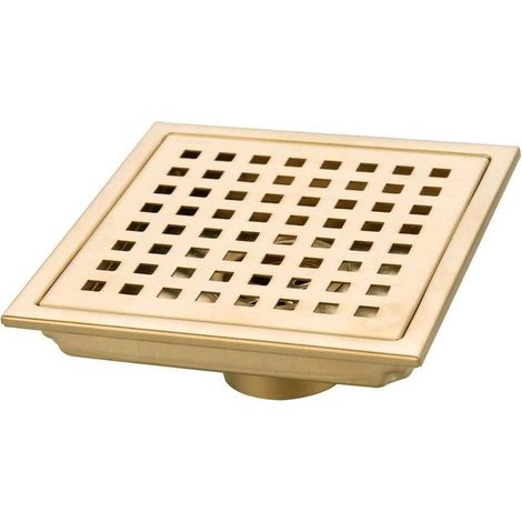 Siphon douche à l'italienne 150mm – Acier inoxydable 304 – Or brossé – Drain haute capacité pour espaces humides (1/5)