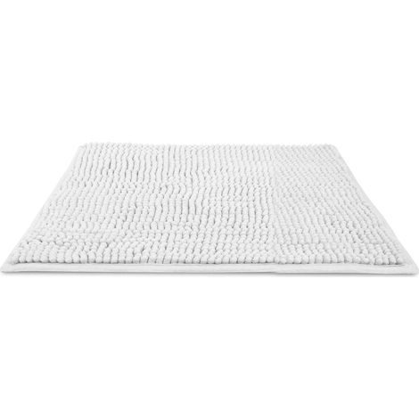 Tapis de Bain Antidérapant en Chenille Super Absorbant et Lavable en Machine pour la Salle de Bain, Douche, Baignoire ou comme Tapis WC Gris - 50x80 cm (1/5)
