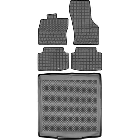 Volkswagen Passat B8 Sedán a partir de 2014 SET - Alfombrillas de goma para coche + alfombrilla para maletero