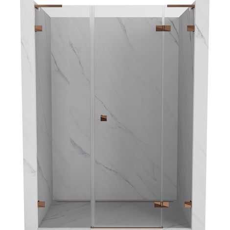 Mexen Lunar L Duschdrehtür rechts 140 cm, transparent, Roségold - 834SL-140-050-60-00-P (1/5)