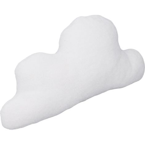 Niedliches weißes Wolkenkissen, 38 cm lang, kurzes Plüschkissen aus PP-Baumwolle, ideal für Zuhause, Büro oder Café. (1/5)