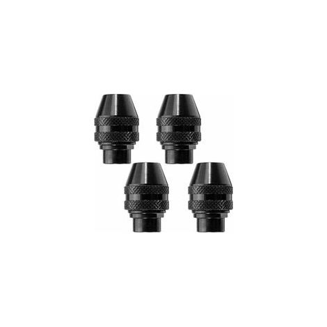 Mandrin Sans Clé Pour,4 Pcs Mandrins Adaptateur Multifonction Mini Perceuse Sans Clé pour Broyeur électrique Outil 0.5-3.2mm (1/4)