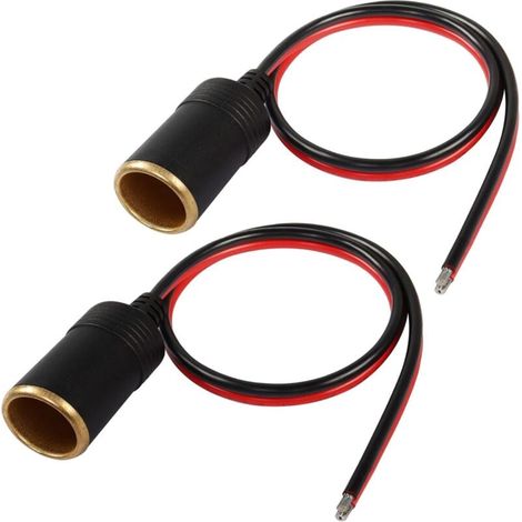Lot de 2 câbles d'extension pour allume-cigare de voiture avec prise femelle 12 AWG (1/5)