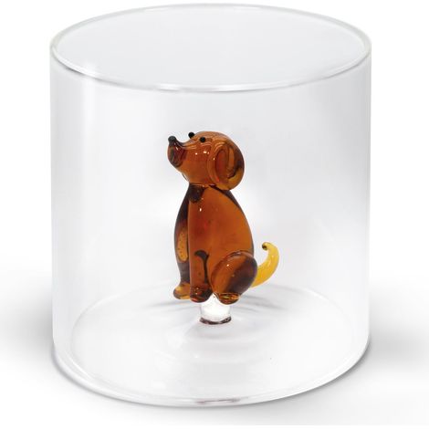 WD LifeStyle Bicchiere Vetro Borosilicato Cc 250 ml Decoro Cane