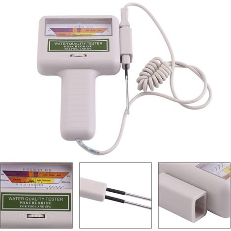 Medidor de cloro y pH, analizador digital de calidad del agua 2 en 1 para piscinas, spas y agua potable. (1/3)
