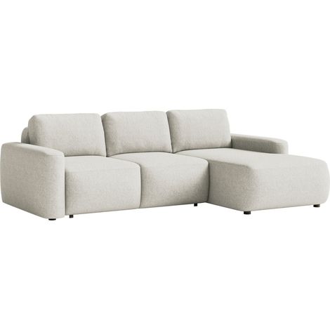 Selsey Carnos Mini – Canapé d'angle convertible, angle à droite, chenille facile d'entretien, Crème (1/5)