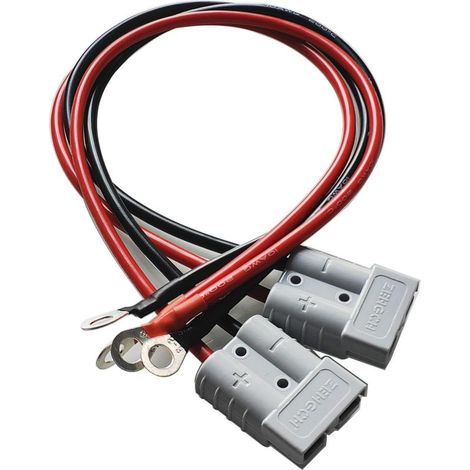 2 Pièces Connecteur Batterie, Déconnexion Rapide de Batterie 50A 600V avec Fil de 50cm 10 AWG avec Cosses à Anneau Fil de Cuivre pour Moto Auto Camion (1/5)