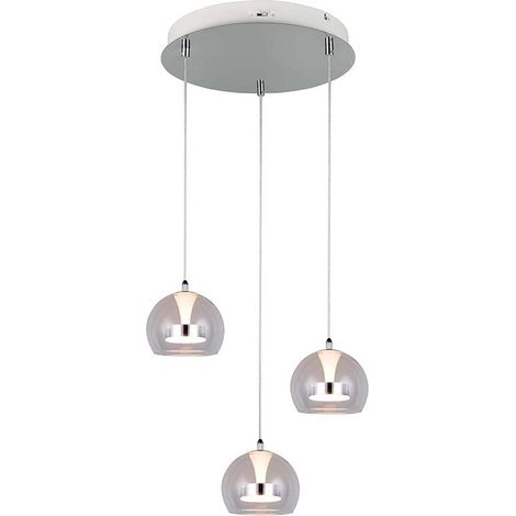 Pendelleuchte Hängeleuchte verstellbar CCT chromfarben Switch-Dimmer D 42 cm