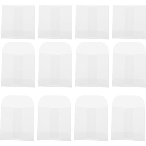 50 pochettes d'emballage pour petites pièces, étiquettes pour pièces de monnaie, pochettes en papier-8.00X6.00X0.20CM-White (1/4)