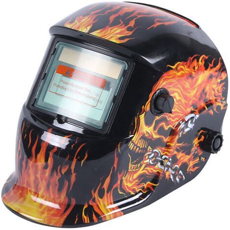 Dark Variable Focus Skull Welding Mask with Auto-Assembly LCD Filter for ARC TIG MIG Grind Welder (1/4)