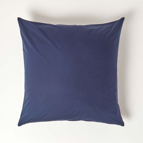 HOMESCAPES Taie d'oreiller Bleu Marine 100% coton Egyptien 200 fils 80 x 80 cm