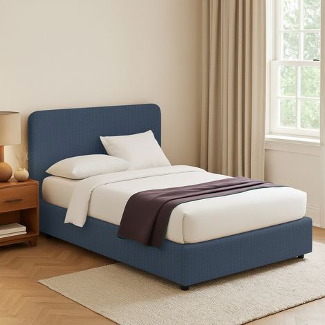 Letto Piazza e Mezza Poole, Sfoderabile, Contenitore Made in Italy, blu (1/5)