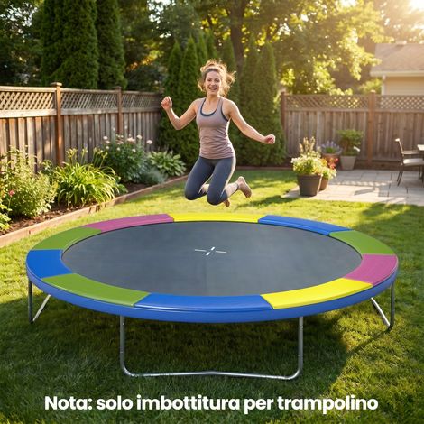 Copertura per trampolino Ø305x30 cm, pliable et portable, en plastique, PE et mousse, multicolore (1/5)