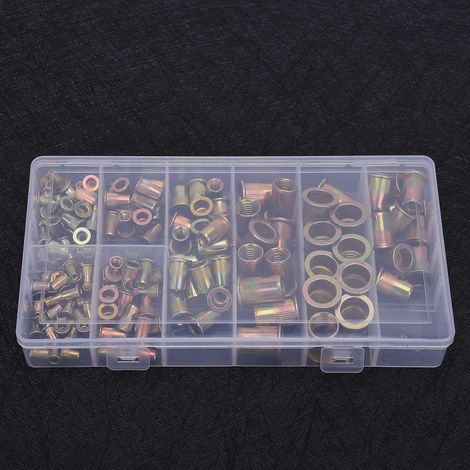 Coffret de 140 écrous à sertir M3-M12, zingués et colorés (1/5)