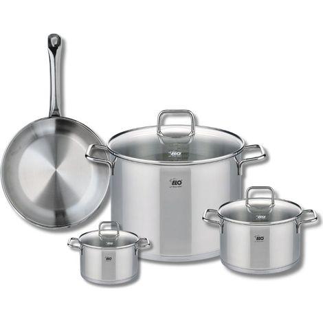 Ensemble de 1 Poêle de cuisson 24 cm et 3 faitouts 12, 16 et 26 cm Elo Profi Citrin (1/5)