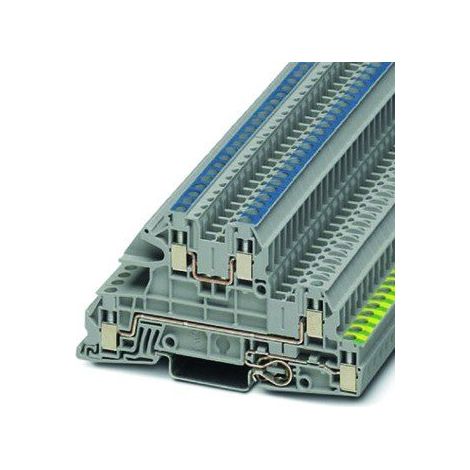 Conector de barra colectora de 5 hilos, 4 mm², gris/amarillo-verde, UTI 2.5-PE/L/N 3076030
