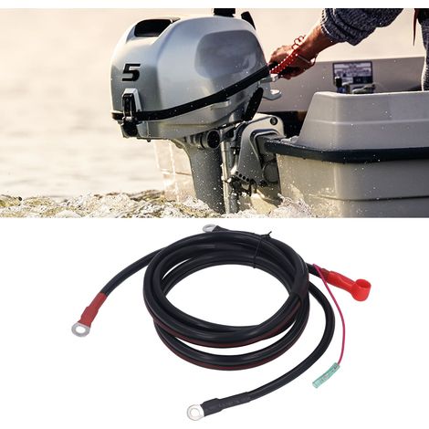 2 m langes Marine-Batteriekabel mit Kupferdrahtkern und Sicherung, geeignet für Yamaha Parsun Powertec 15-85 PS Außenbordmotor (Drahtquerschnitt 10 Quadratmillimeter). (1/5)