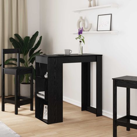 vidaXL Bar Table Black Oak 102 x 50 x 103.5 cm Engineered Wood