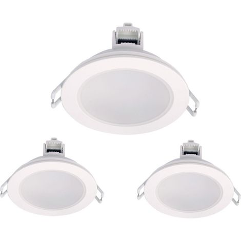 3 Faretti LED da Incasso Dimmerabili 5W 220V Rotondi Bianchi 4000K D87mm H36mm Foro 70mm IP65