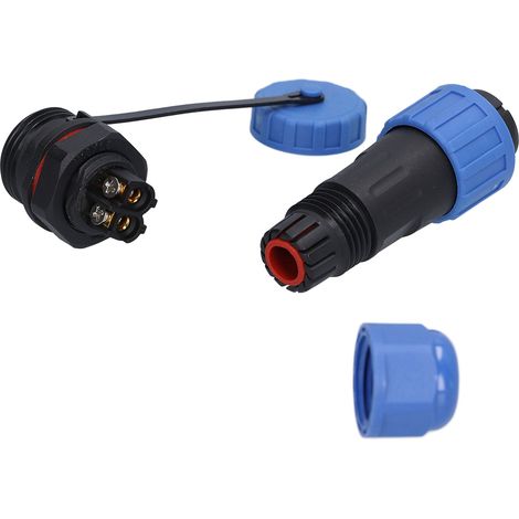 Connecteur mâle/femelle LP16 à 2 broches, sans soudure, étanche IP68, 250 V, 20 A, pour câble d'aviation. (1/5)