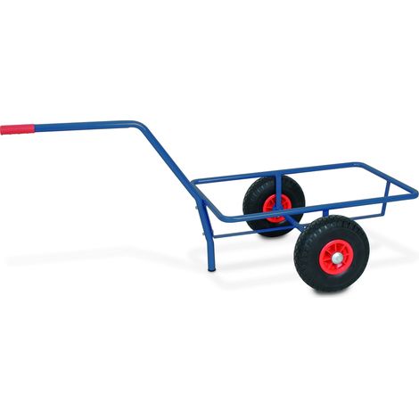 BRB Handwagen ohne Behälter, Tragkraft 200 kg, kunststoffbeschichtet in blau RAL 5010 (1/2)