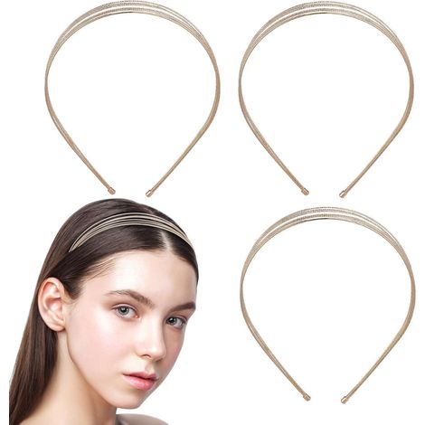 Pieces Thin Multi-Layer Gold Alloy Metal Headband (1/5)