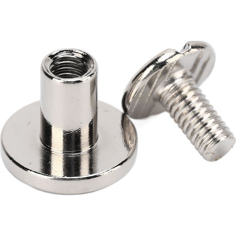 200 jeux de vis Chicago, 9,5 x 8 mm, vis et rivets en laiton à revêtement uniforme pour le cuir, rivets en cuivre à tête ronde, fixations argentées. (1/5)