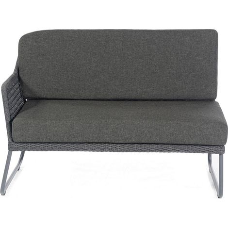 Lounge-Eckmodul Poison 2-Sitzer links Al u anthrazit/Polyrope dunkelgrau inkl. Ki