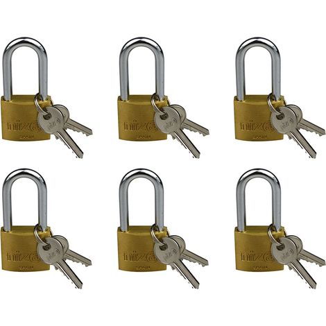 6er Set Vorhängeschlösser 30mm Bügelschloss Kofferschloss gr.Bügel Kellerschloss