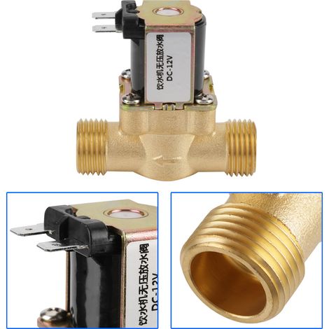 Distributeur d'eau à 4 points, électrovanne normalement fermée 12 V (1/4)