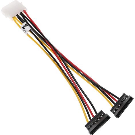 vhbw 10x Y-Stromkabel auf 2x SATA Buchse für Festplatte, Netzteil - 19,5 cm (1/3)