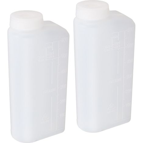 Lot de 2 flacons de 600 ml pour mélange d'huile et d'essence 2 temps, idéal pour tronçonneuses et machines à repasser. (1/5)