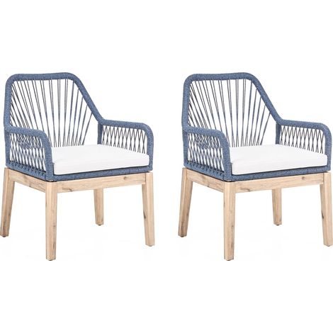 Set mit 2 Stühlen und Sitzkissen OLBIA Marineblau