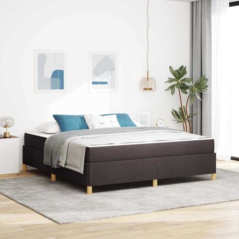 Boxspringbett Dunkelbraun und Weiß 180 x 200 cm Stoff vidaXL (1/5)