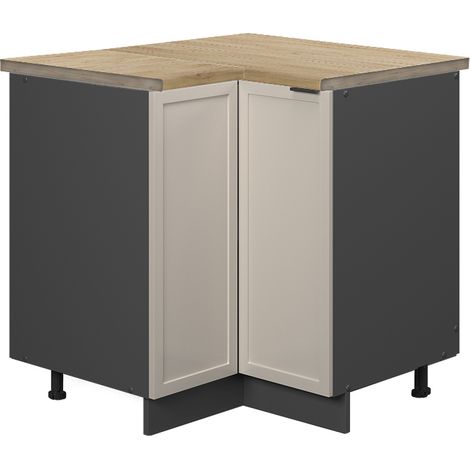Armario de esquina Fame-Line, GrisBeige, 80.5 cm , ET Roble, Vicco (1/5)