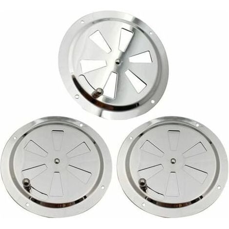 Round ventilation grille, stainless steel ventilation rosette, 125mm ventilation grille, adjustable ventilation opening, for smokers, mobile homes MUMU (1/4)
