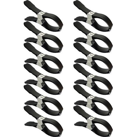 Pinces de fixation pour couverture de piscine - Clips de fixation - Couverture de piscine - Acier inoxydable - Lot de 12 - Argent (1/5)