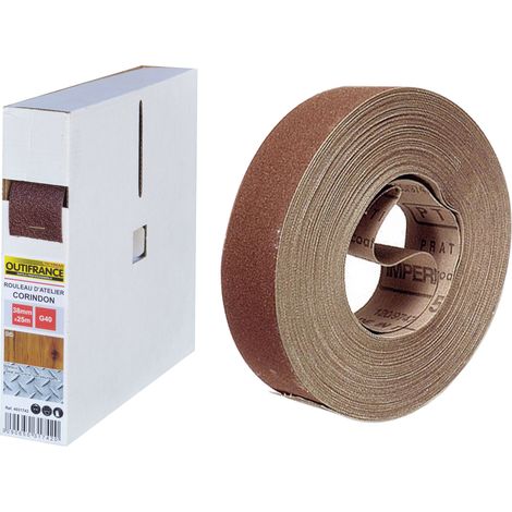 Rollo taller corindón 38mm x 25m gr.120 OUTIFRANCE