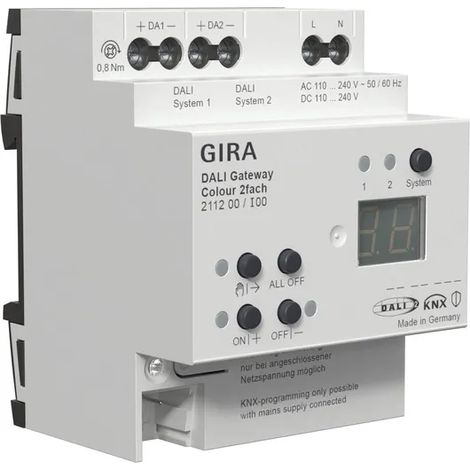 Gira DALI Gateway Colour 2f REG KNX Secure [211200], 2112 00