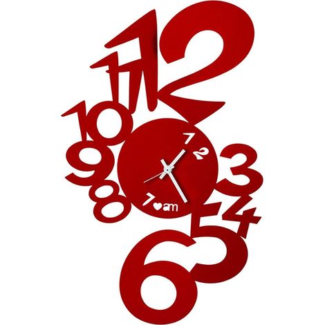 Orologio da Parete Lupin Design Moderno Rosso - Made in Italy, Acciaio, Ø 50 cm, Stile Minimal per Soggiorno, Cucina, Ufficio - Arti e Mestieri (1/5)