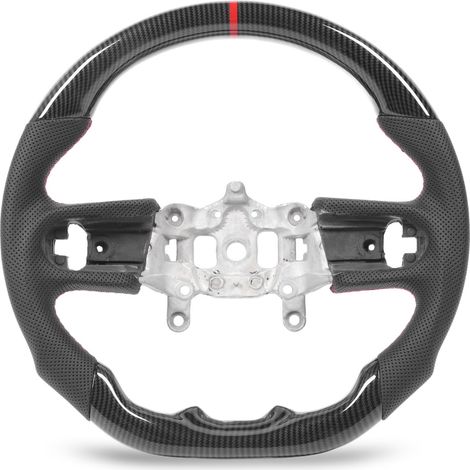 Volant Hydro Dip aspect fibre de carbone cuir perforé pour Wrangler JL JLU JT 2 4 portes 2018 à 2024 (1/5)