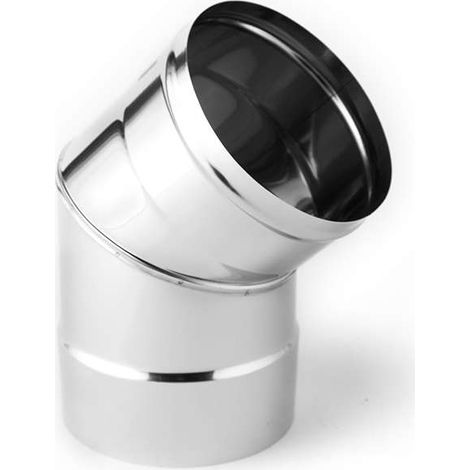 Curva Fumo Inox Conix Mono - Argento - Ø 80 mm