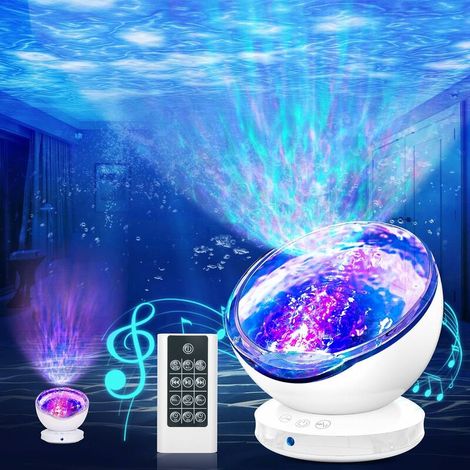Star Sky Projector, White Ocean Lamp Projector LED 8 Dynamic Galaxy Modes Projector with Bluetooth Music Player Remote Control Adjustable Timer Night Light for Baby Child (1/5)