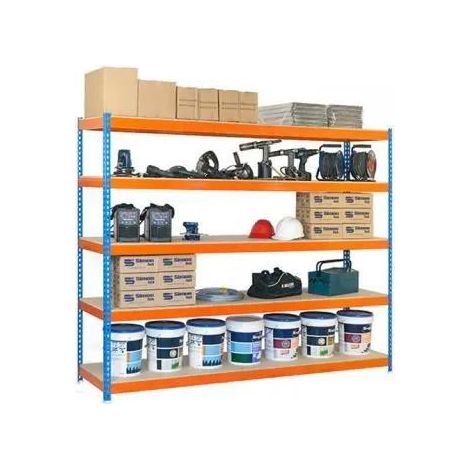 Simonrack Moderne Regal Blau Orange Holz 5 Ebenen