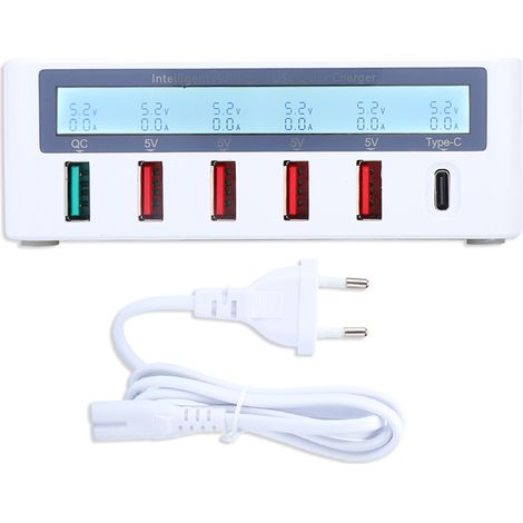 Chargeur USB intelligent multiprise rapide sans fil adaptateur secteur (100-240V UE) (1/5)