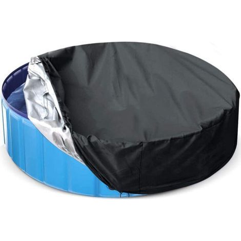 Schutzhülle für Hundepool – Rund – Faltbar – UV-beständig – Für Familienpools – Schwarz – 200 cm x 30 cm (1/5)