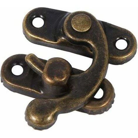 12 ganci di chiusura antichi sinistro/destro con chiusura a vite, ideali per borse fai da te, scatole portagioie in legno, scatole regalo decorative per vino (destra - bronzo scuro)