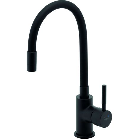 Novaservis Ferro - Grifo de fregadero con brazo flexible, negro mate 70710,5