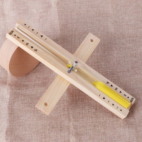 Timer per sauna con sabbia, 30 minuti, con meccanismo rotante in legno e sabbia bianca, resistente al calore, ideale per saune e aree benessere, colore giallo. (1/5)